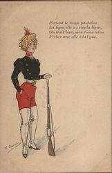 Lady with Gun Postcard