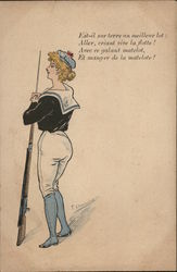 Female Soldier Postcard