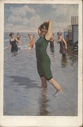 Women Playing in the Surf Postcard