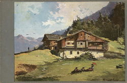 Chalet in the Mountains Postcard