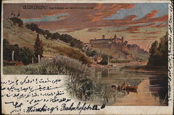 Greeting Countryside Marienberg Fortress Postcard 1902 Postcard