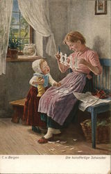 Die Kunstfertige Schweester by C.V. Bergen Postcard