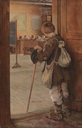 At the School Door Postcard