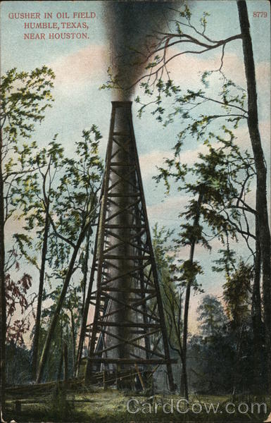 Gusher in Oil Field Humble Texas