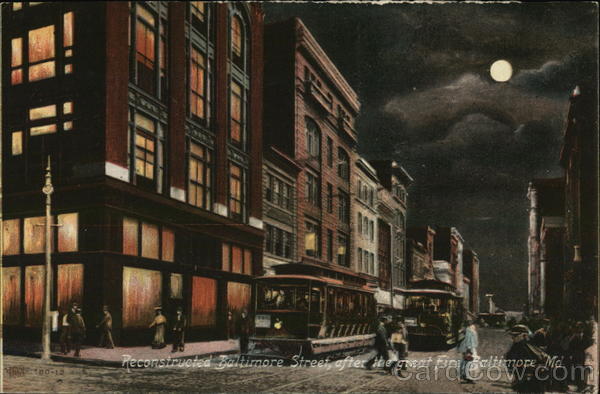 Reconstructed Baltimore Street, After the Great Fire Maryland