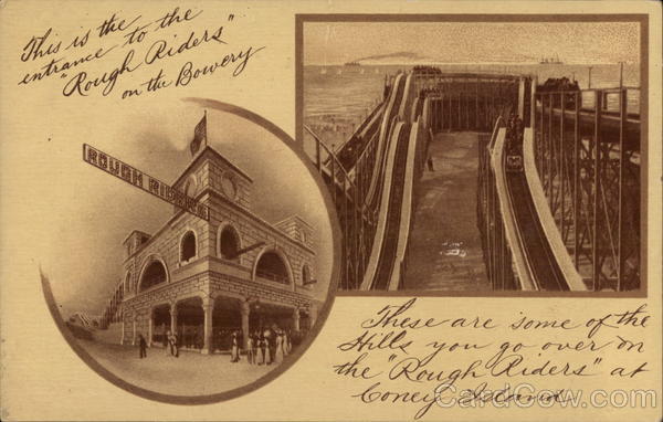 Rough Riders rides on the Bowery and Coney Island New York