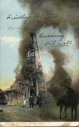 Burning Oil Well Postcard