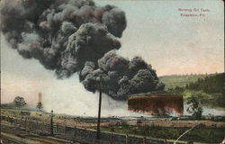 Burning Oil Tank Postcard