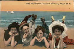 Billy Bashful and Cousins at Rockaway Beach, NY Postcard