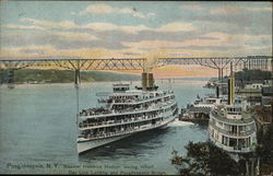 Steamer Hendrick Hudson leaving Wharf Poughkeepsie, NY Postcard Postcard Postcard