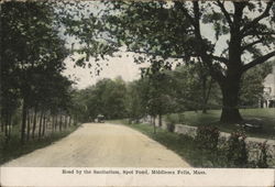 Road by the Sanitarium, Spot Pond, Middlesex Fells Stoneham, MA Postcard Postcard Postcard