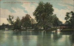 Sugar Creek and Boat House Crawfordsville, IN Postcard Postcard 