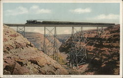California Limited Crossing Canyon Diablo, Arizona Postcard