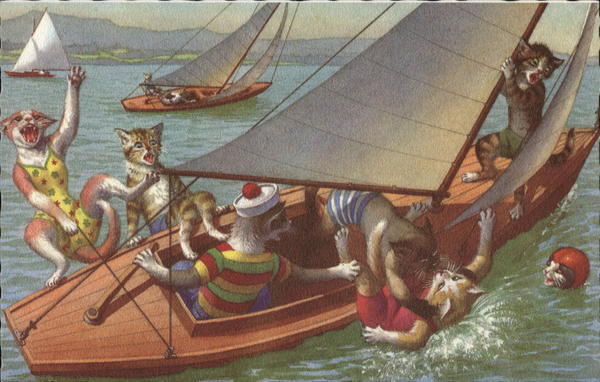 Cats Falling Off a Sailboat