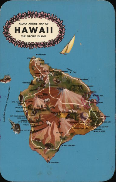 Aloha Airline map of Hawaii The Orchid Island