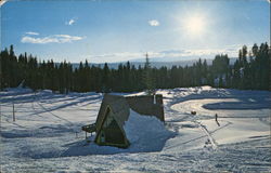 Ski Lodge, Brundage Mountain Postcard