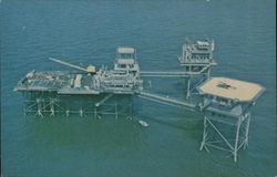 Oil Platform in Gulf of Mexico Louisiana Postcard Postcard Postcard