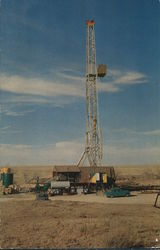 Drilling Oil In Kansas Postcard