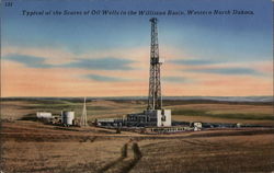 Typical of the Scores of Oil Wells in the Williston Basin Postcard
