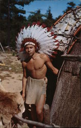 Young Indian Brave Lake George, NY Native Americana Postcard Postcard Postcard