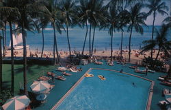 Waikiki Beach Outrigger Hotels Postcard