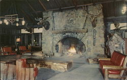 Fireplace, Bear Mountain Inn Postcard