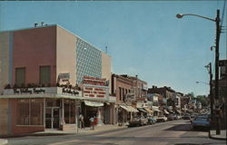 Street Scene Looking North - Spring Valley Theatre Postcard