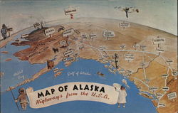 Map of Alaska Postcard