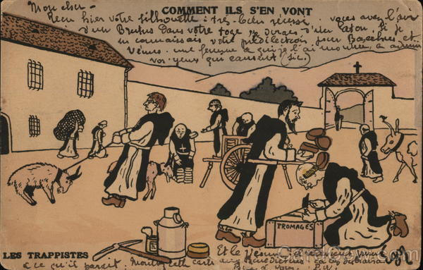 Monks in a Courtyard - Les Trappistes Egor Comic, Funny