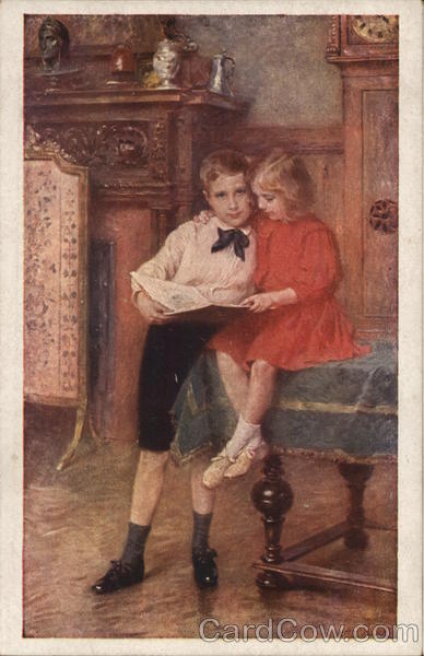 Children reading a book Karl Fröschl