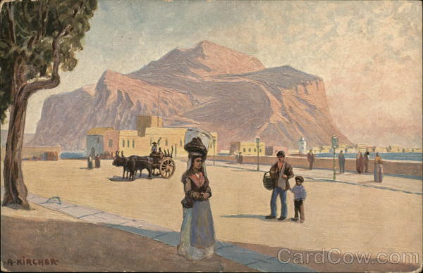 People in Street Near Building and Mountain Alexander Kircher