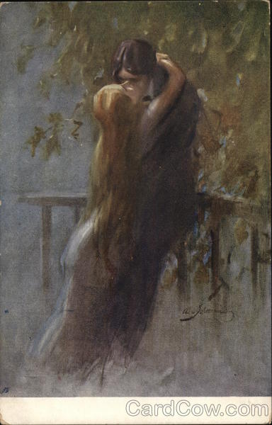 Man Kissing Woman with Long Blond Hair A. Salvarani