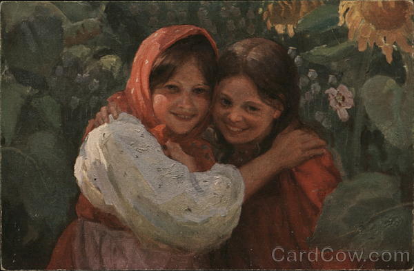 Girls Hugging F. Sitschkoff Children
