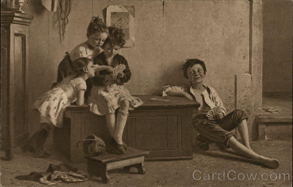 Children Playing Cards M. Wunsch