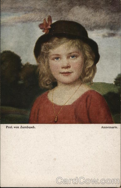 Blue-Eyed Blond Girl Wearing Hat with Flower Prof. von Zumbusch