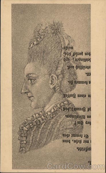 Profile of Woman With Ornate Hair Decorations Goethe