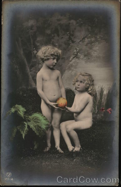 Nude Children with Fruit - Adam & Eve