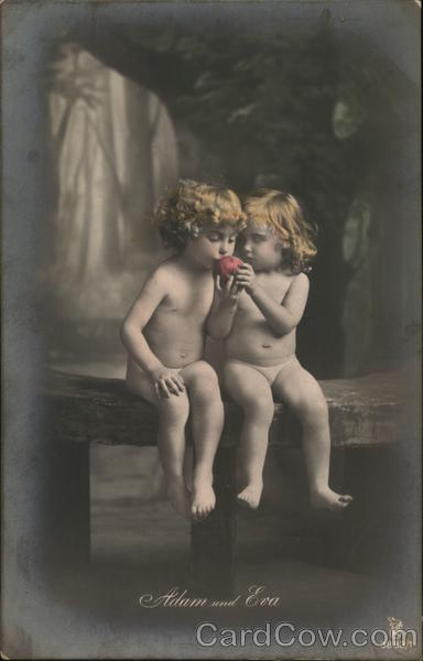 Nude boy & Girl Adam and Eve Children