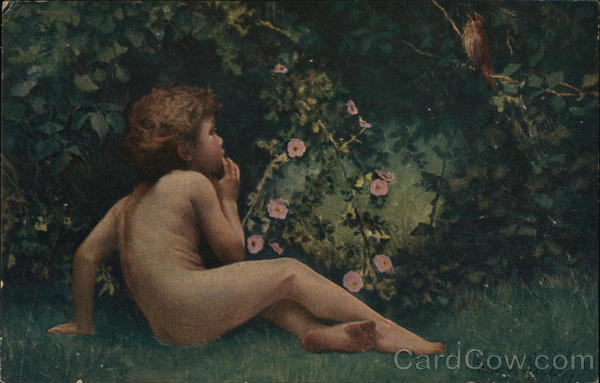 Nude child in nature Children
