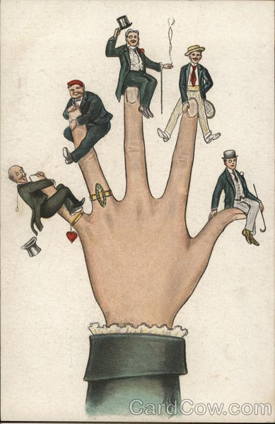 Five Men in Suits Atop Five Fingers Fantasy