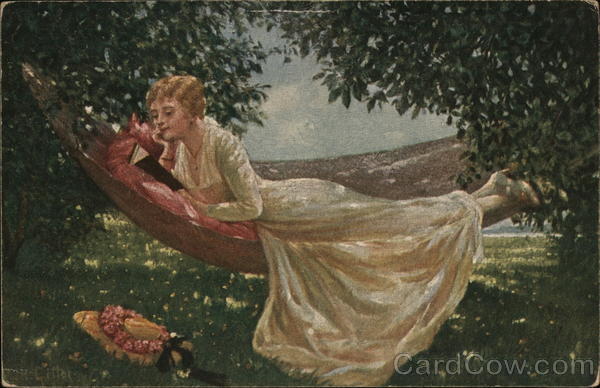 Woman Wearing White Dress Reading Book in Hammock Women