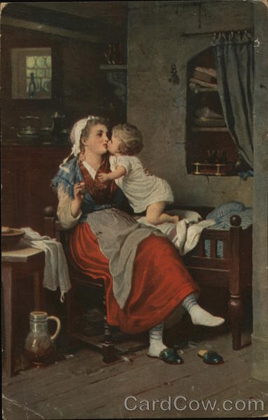 Child Kissing Mother Children
