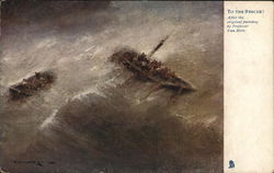 To the Rescue - Two Boats In Raging Waves Postcard