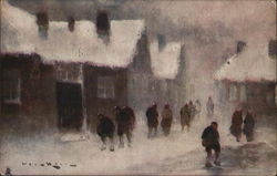 People Trudging Through Town in Snow People Trudging Through Town in Snow