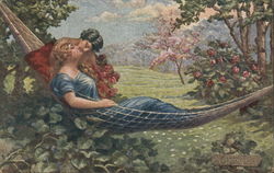 Couple in Hammock Kissing Couples Postcard Postcard