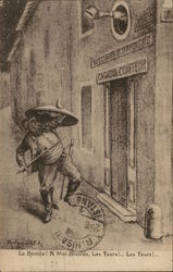 Bedpan dumped out window - French Comic Bedpan dumped out window - French Comic