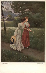 Fruhlingzeit Women Postcard Postcard