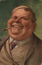 Laughing Fat Man Postcard