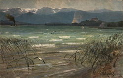 Ammersee Westufer View Across Water of Mountains Germany Postcard Postcard