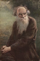 Older Man with Long White Beard Wearing Dark Tunic Postcard